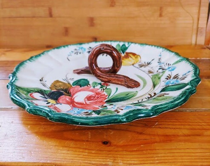 Vintage Italian Hand Painted Ceramic Serving Dish MADE in ITALY Retro Italian Gift