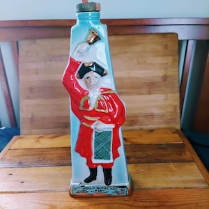 Vintage JIM BEAM Bell&#39;s Royal Vat Ceramic Decanter Bottle Retro Empty Barware 1970