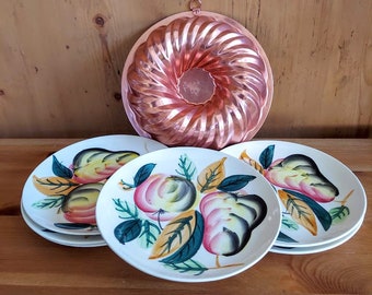 Vintage Hand Painted Italian Dessert Plates Set of Five