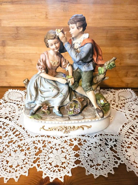 Vintage LENWILE CHINA ARDALT Porcelain Detailed Romantic Couple
