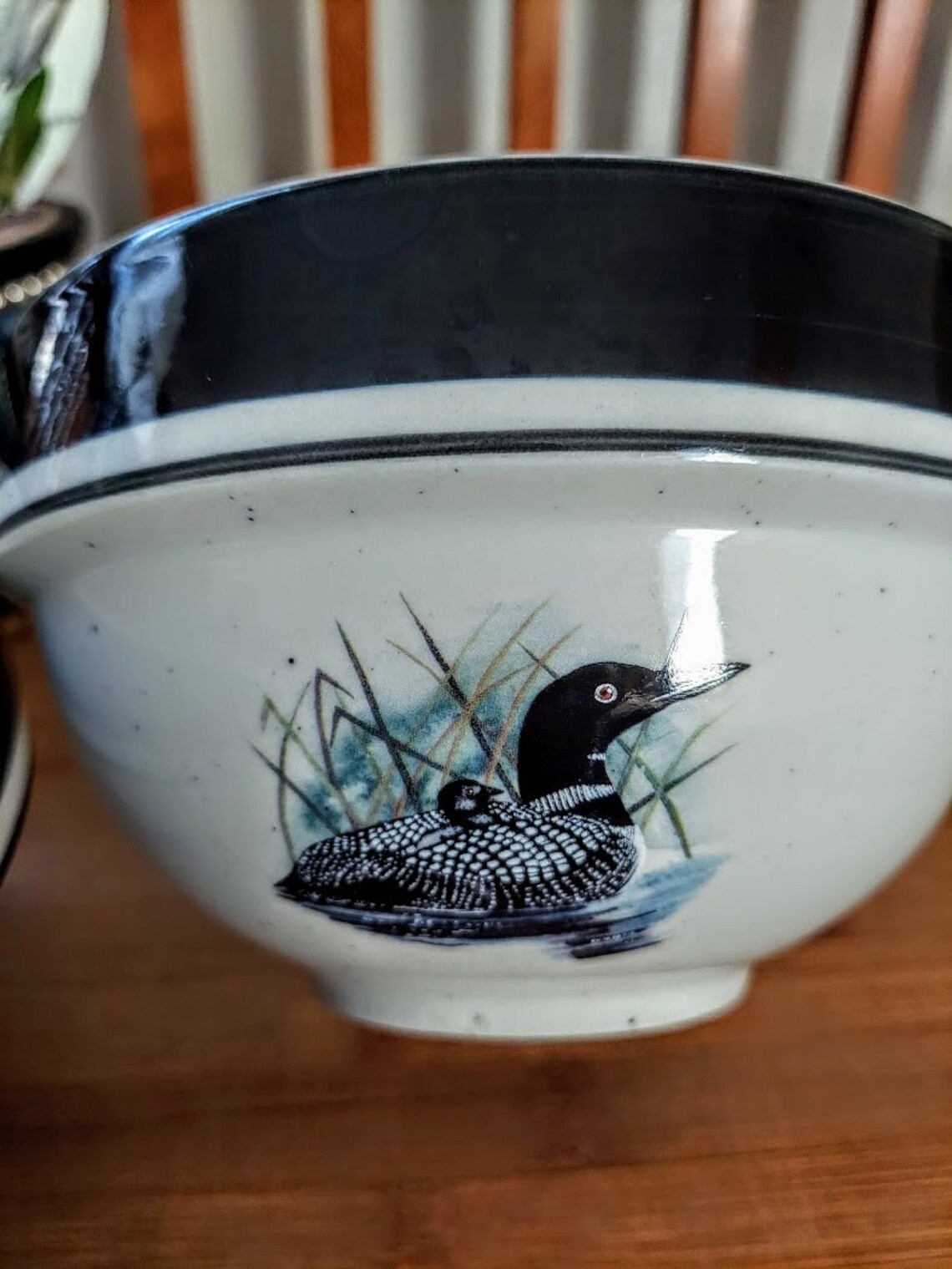 Folkcraft Stoneware Bowls Set of Two Loon Lake by Scotty Z Etsy