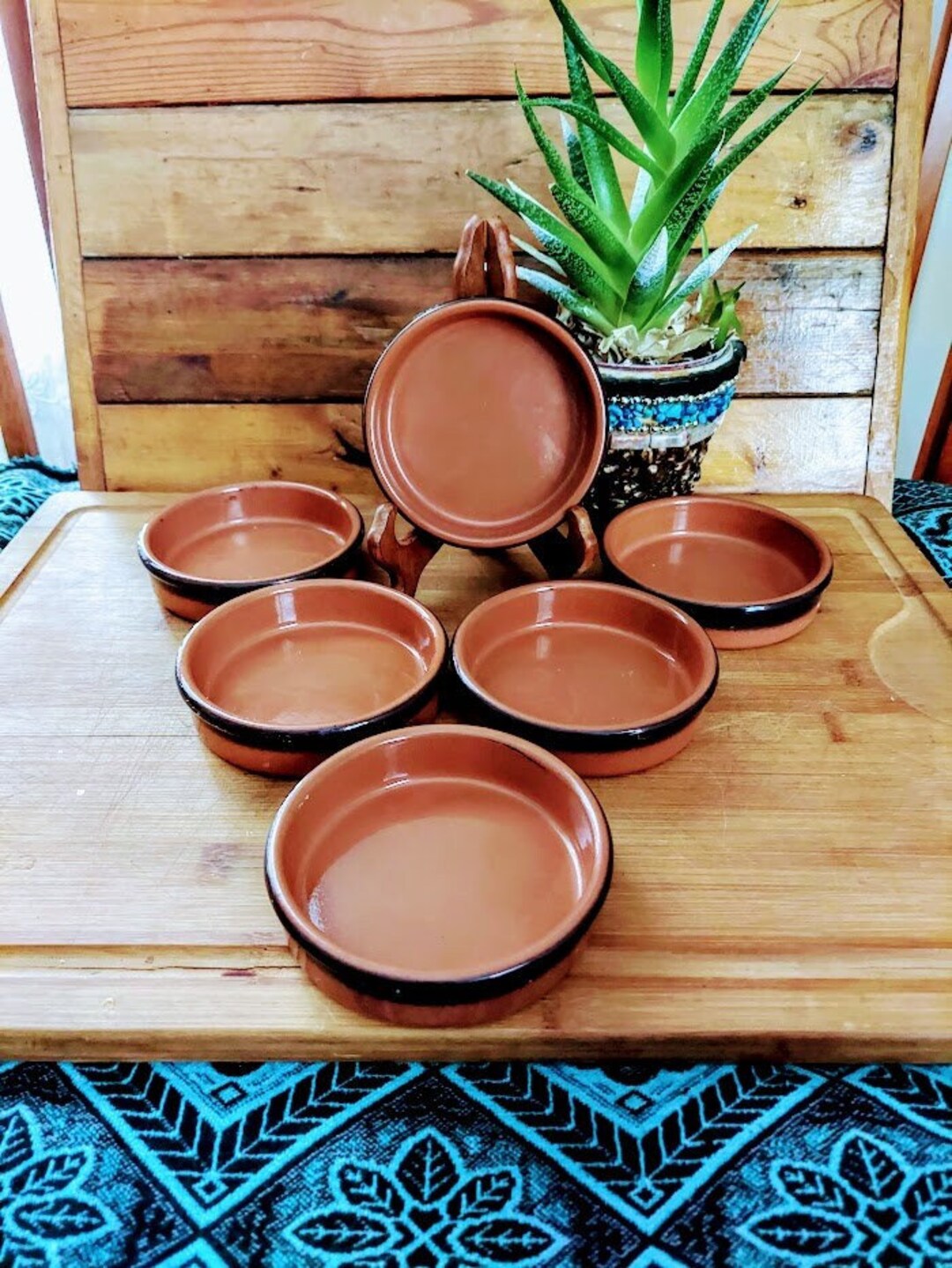 Vintage Six ABRESA Glazed Terracotta Ramekins MADE in SPAIN Etsy