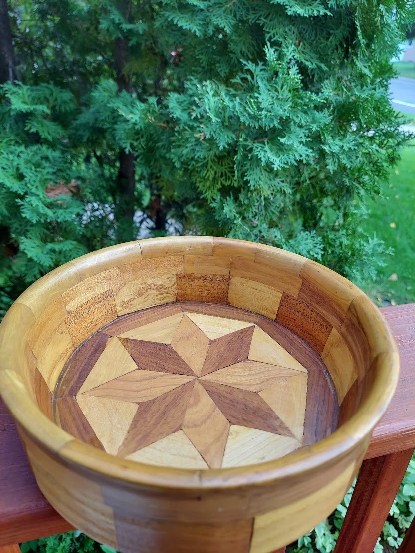Vintage Rustic Weave Wood Bowl Rustic Bowl Retro Salad Bowl Etsy