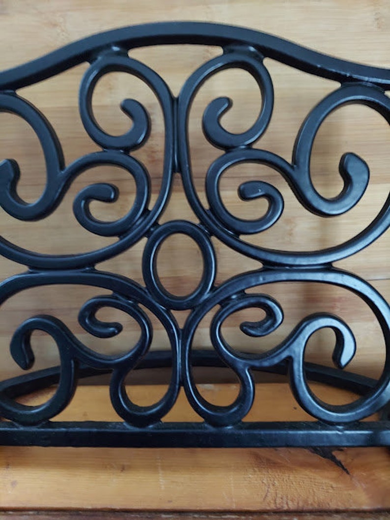 Vintage Heavy Black Cast Iron Cookbook Stand With a Retro 1982 Etsy