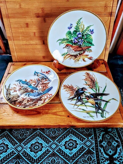 LIMOGES es Boyer ケーキ皿 6枚セット Antique Limoges Platter: 1891 S&S/ L France, Blue Flowers