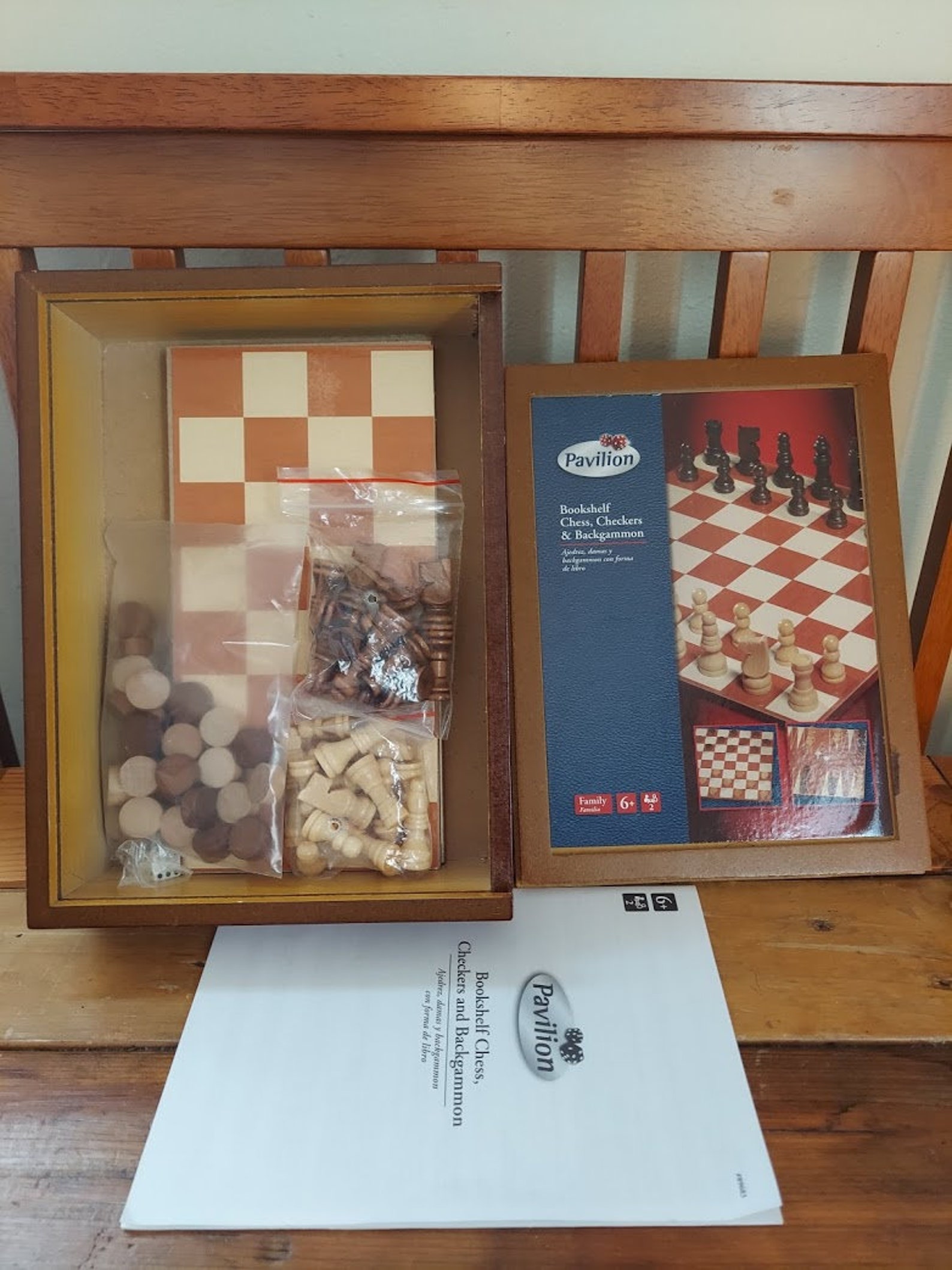 Pavillion Wood Chess Checkers and Backgammon Chess and - Etsy