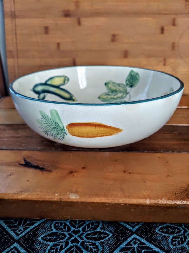 Vintage Japanese Ceramic Salad Serving Set Colorful Vegetable Etsy