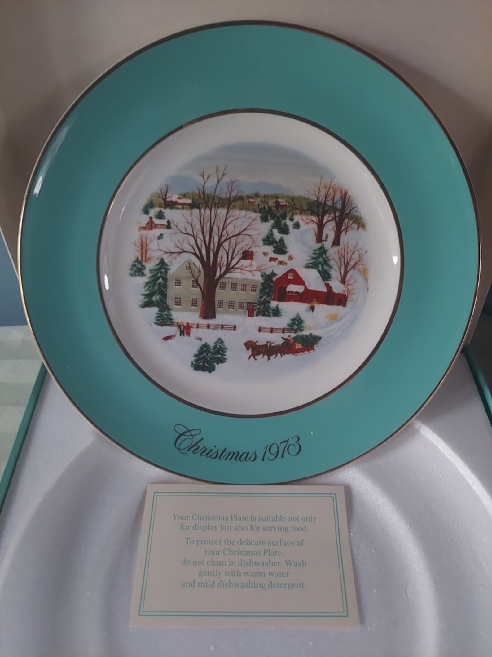 Vintage Avon Christmas on the Farm Collector Plate 1973 Avon Etsy
