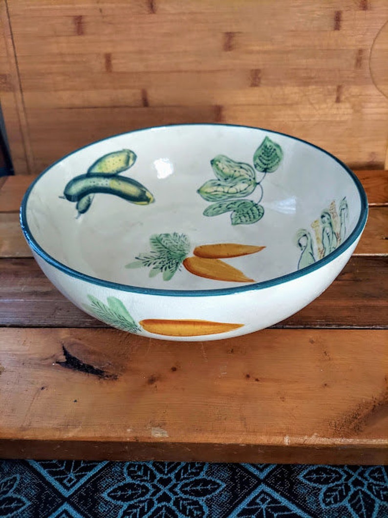 Vintage Japanese Ceramic Salad Serving Set Colorful Vegetable Etsy
