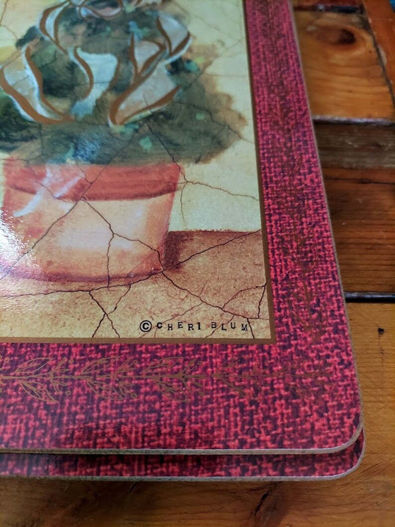 Vintage PIMPERNEL Cork Backed Placemats Artist CHERI BLUM Etsy