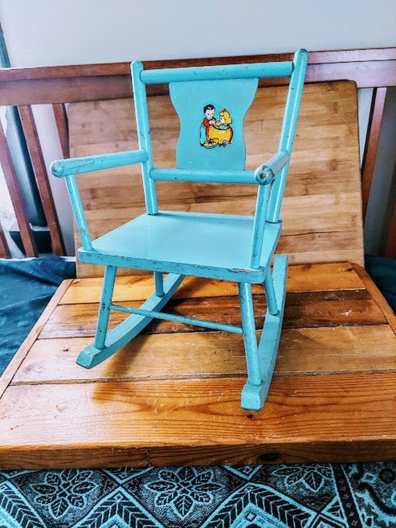 Wooden doll 2024 rocking chair