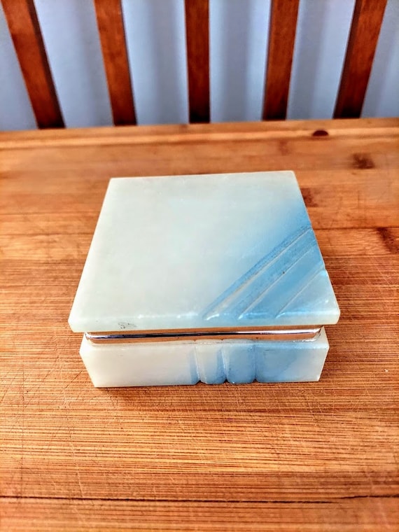 Vintage onyx jewelry box, Gem