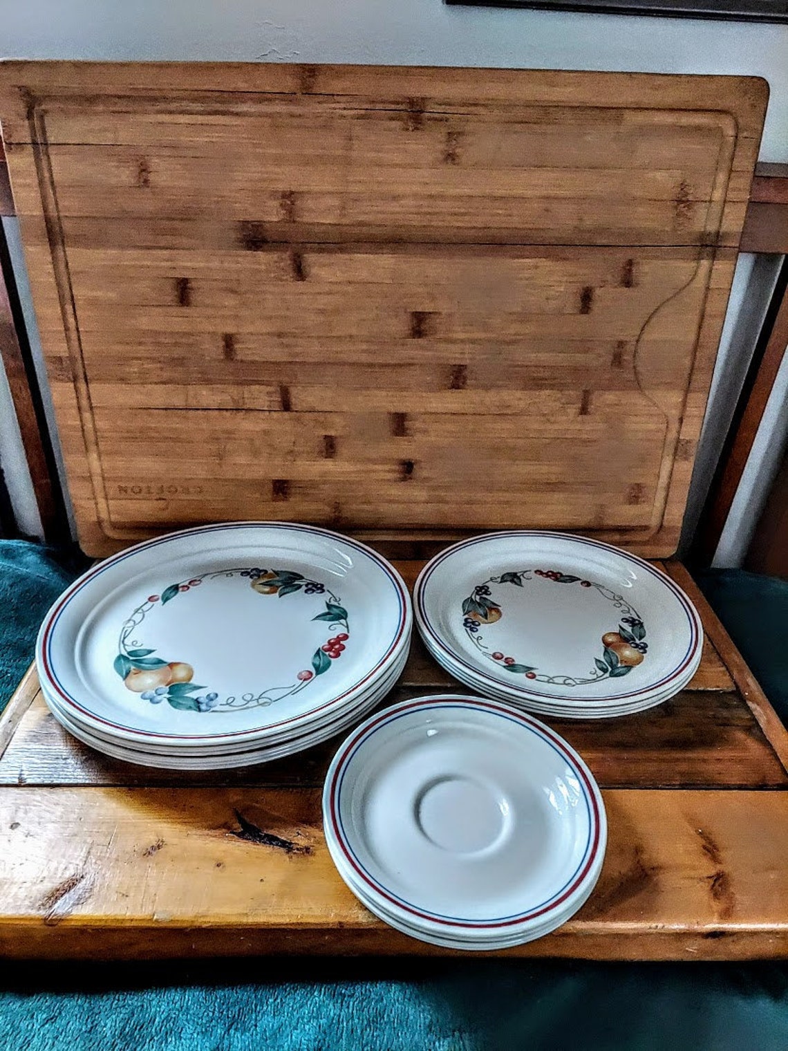 Corelle ABUNDANCE Pattern 16 Piece Set Vintage Corelle Fruit Etsy