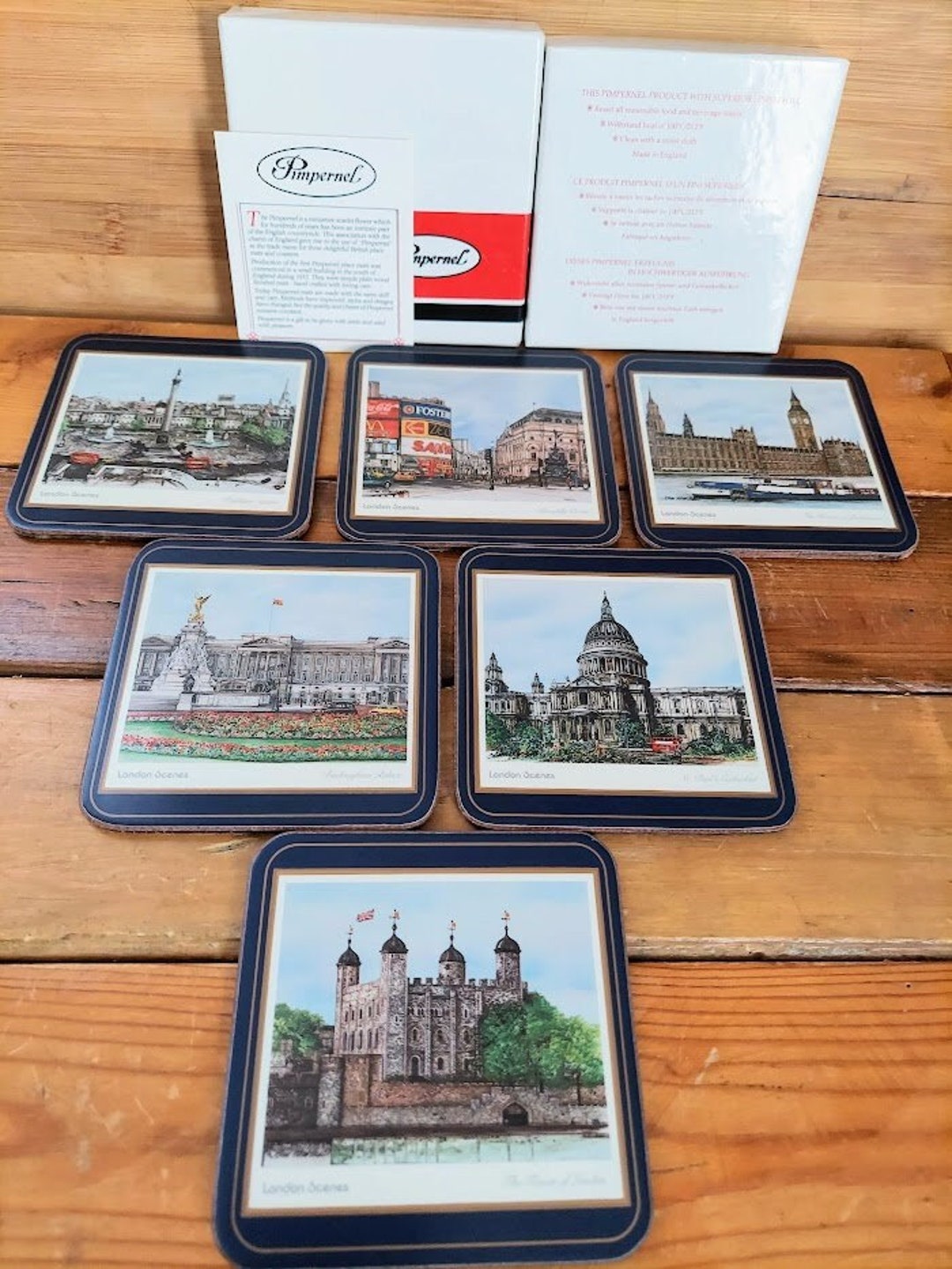 Vintage Six PIMPERNEL Cork Back Coasters New England Scenes Etsy