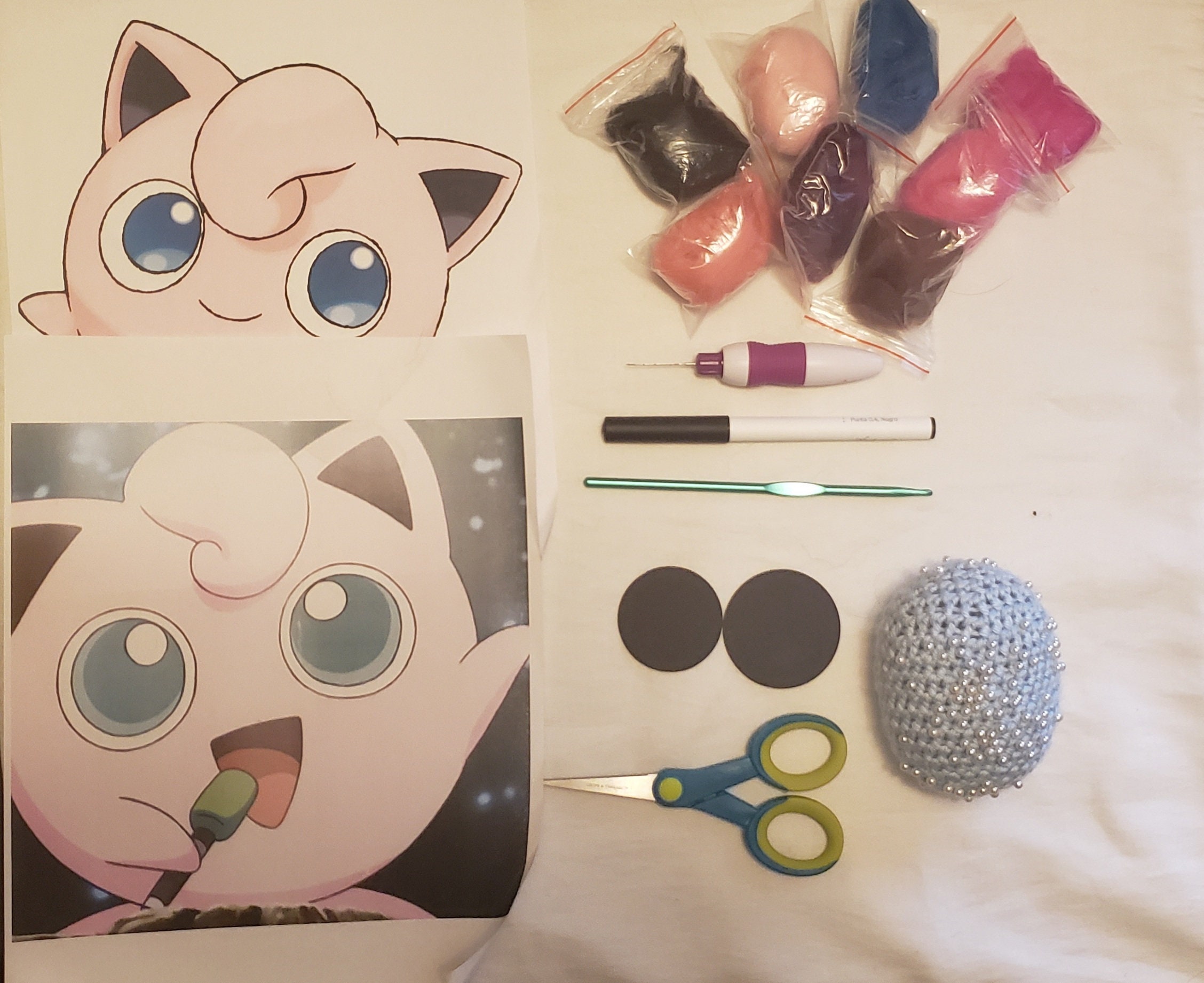 Pokemon Needle Felt Eyes Step-by-Step tutorial by ItsaBumbleDee on