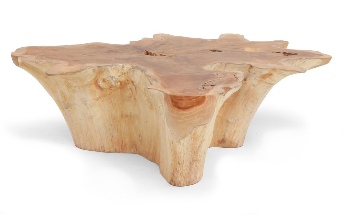 Star White Teak Root Stump Coffee Table Solid Teak Table Etsy