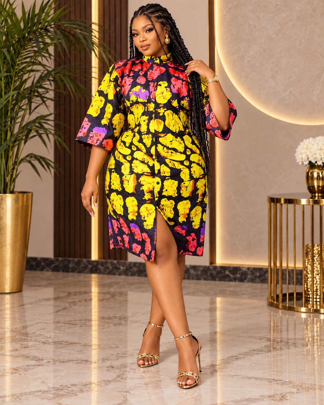 African Wax Print Dress - Etsy