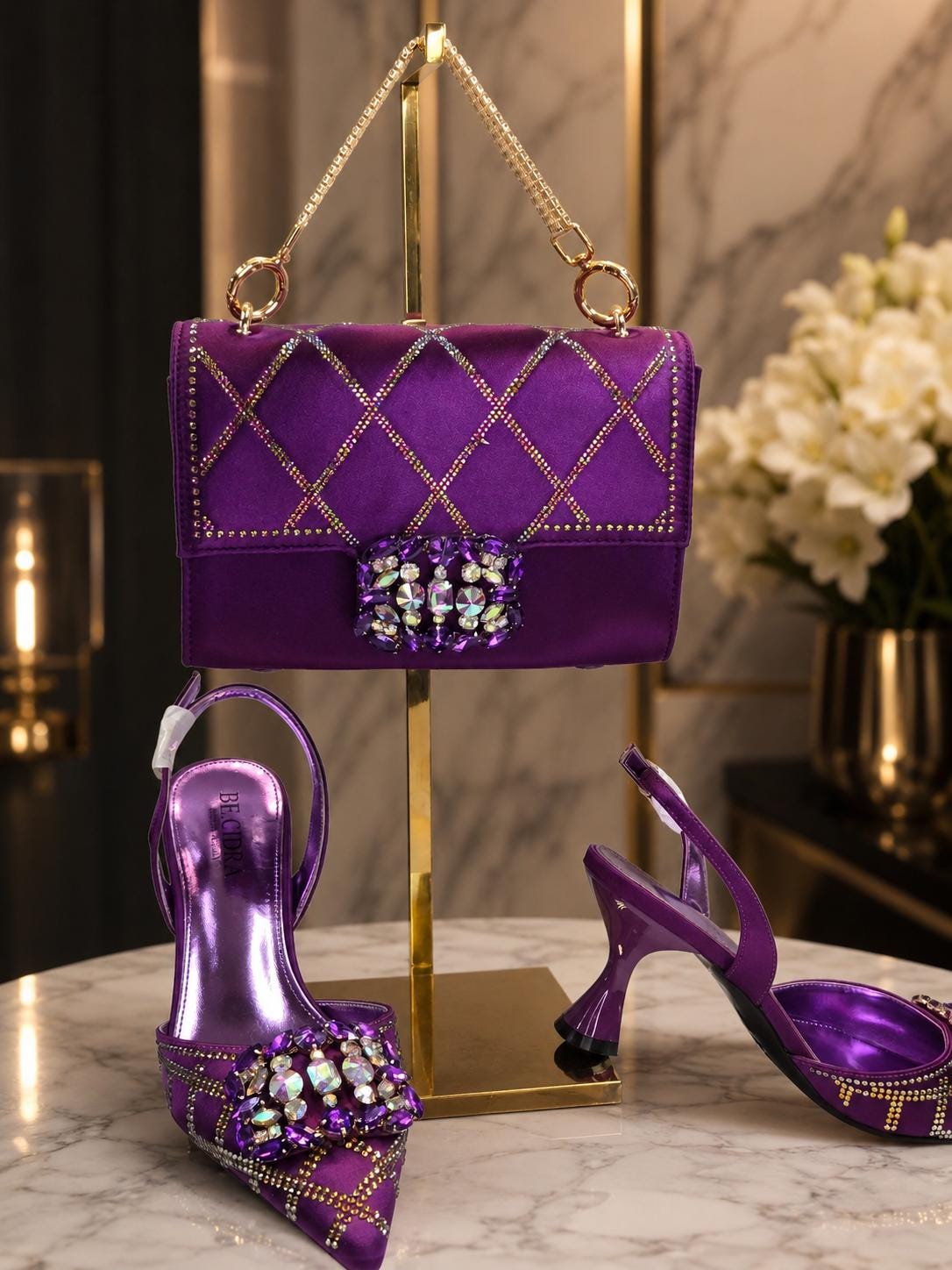 Gold shoes and matching bag - Etsy 日本
