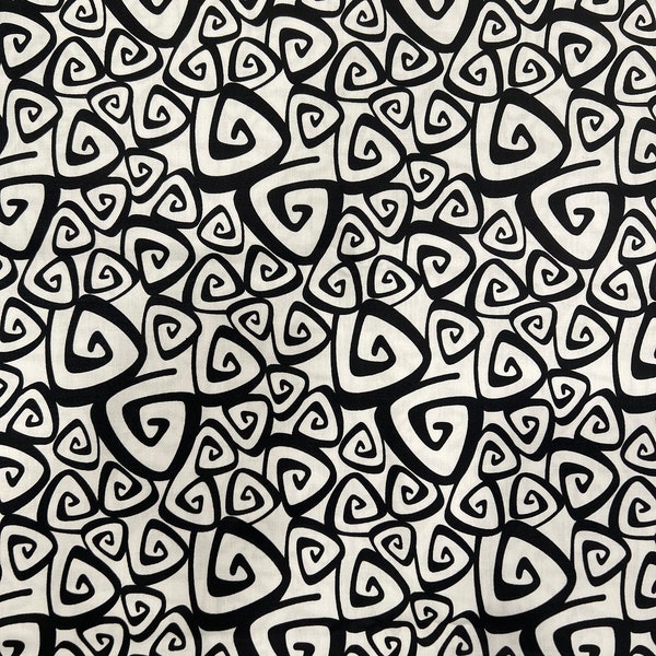 Black & White Abstract Twirl Fabric | Moda Fabrics