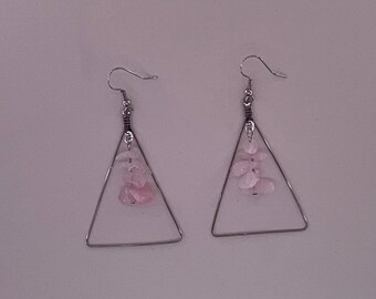 Gemstone dangle earrings, amethyst, rose Quartz, tigers eye, black Jasper, labradorite, lapis lazuli