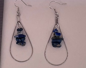 Gemstone dangle earrings, amethyst, rose Quartz, tigers eye, black Jasper, labradorite, lapis lazuli