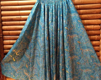 Silk pants skirt, long, one size. Handmade. India.