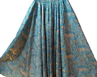 Silk pants skirt, long, one size. Handmade. India.