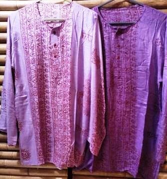 Handmade Indian Kurta, Hindu Gods Symbols Print
