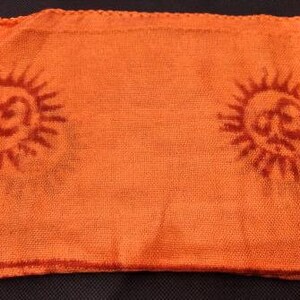 Varanasi scarf, Indian small shawl. India symbols print.
