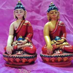 Handbemalte Terrakottafigur, BUDDHA, 11 cm. Handgefertigt in Nepal. Dekoration, Statue.