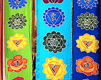 Batik decoration 7 chakras. Yoga, meditation.