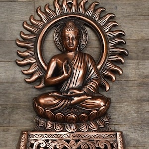 Conjunto decorativo de estatua de Buda Gautama de porcelana con luz LED /  Estatua de Buda / Buda Shakyamuni / Meditación / Quemador de incienso -   España
