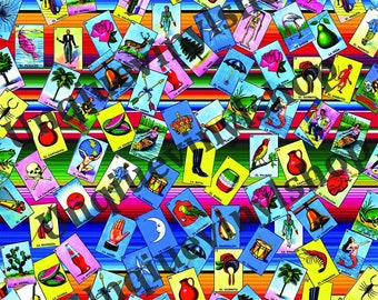 Loteria Serape HTV vinyl, Permanent Adhesive Vinyl Loteria Serape