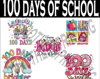 6006 100 Tage der Schule Mädchen Bundle PNG Datei