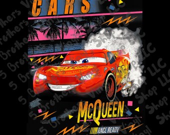 5004 Auto Beleuchtung McQueen Cali, Retro PNG Datei