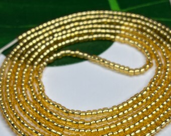 Perles de taille dorées - Perles de ventre - Perles de taille africaines - Perles de perte de poids - Perles de corps - Chaîne de ventre en or - Bijoux de taille - Bijoux en perles