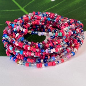Colorful Seed Bead Waistbeads: Cocktail Mix Belly Beads