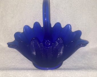 LE Smith Cobalt Glass Basket