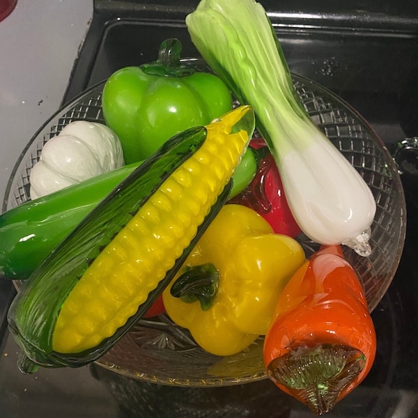 Murano style vintage glass veggies