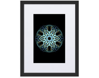 Creation - Abstract Art Work Flower of Life Sacred Geometry Framed Poster | Mounted Wall Print | Modern Art | Office Decor