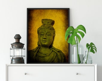 Buddha Meditation Art | Framed Poster Buddhism Wall Art Decor | Zen Gift for Spiritual Alter | Buddha Print, Namaste