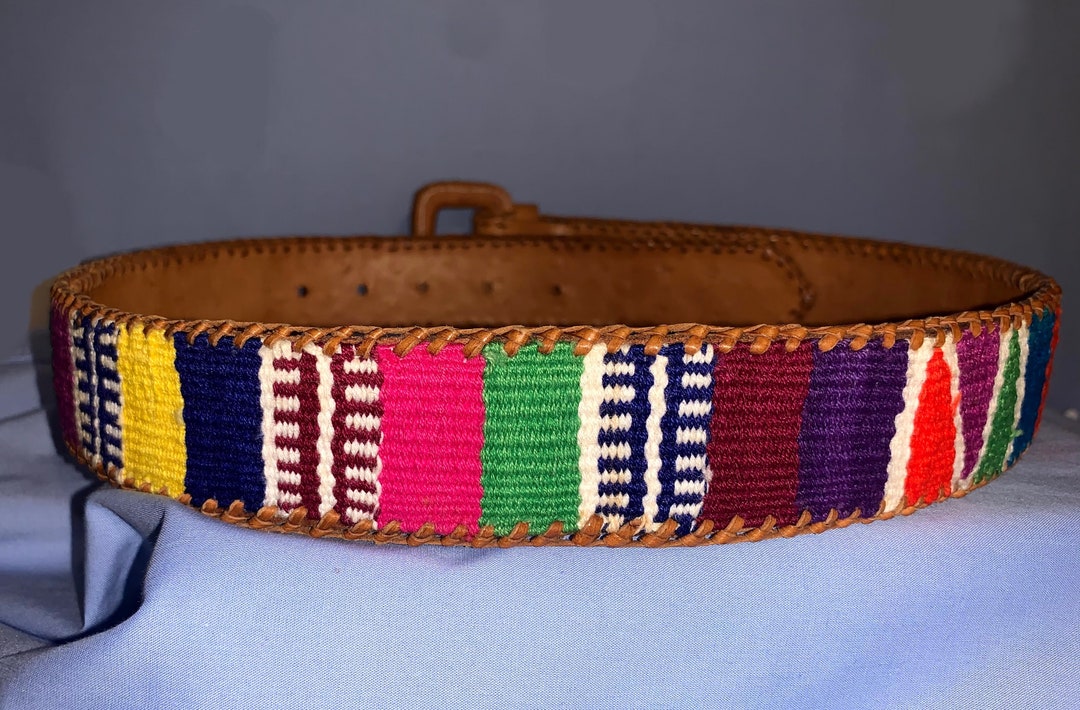 Guatemalan genuine leather hand made embroidered unisex belt *shop@iamwarrior Handcrafted Artisan Guatemalan Leather & | Mercari main image 3