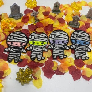 Glow in the Dark Mummy Kawaii Halloween Patches