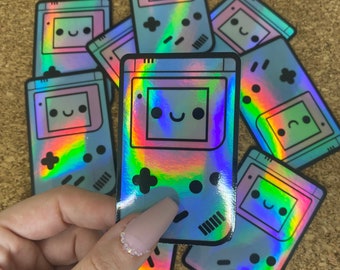 Kawaii Gameboy Holographic Sticker