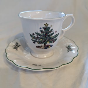 Nikko Happy Holidays footed cup and saucer