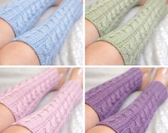 Jambières tricotées main plusieurs couleurs | Jambières en laine d'alpaga | Jambières en grosse maille torsadée | Accessoires d'hiver douillets | Cadeau fait main pour elle