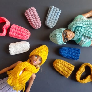 Doll hat 1/6 - Doll BEANIE many color, Knit hat for doll, Fashion doll tiny hat for doll 11.5-12 inch, Fall beanie doll clothes handmade