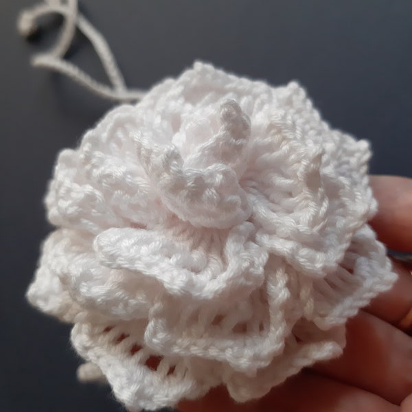 White Rose Flower Choker Necklace. Floral choker handmade. Rose crochet choker or wrist flower, many colors