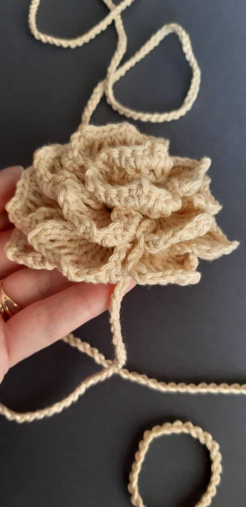 Boho Flower Choker Necklace & Denim Earrings Set - Blue Floral Statement Jewelry For Women