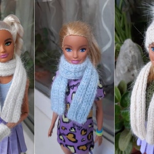 Doll clothes 1/6: Doll scarves, Fuzzy scarf for doll 11.5-12 inch. Miniature doll scarf for dolls. Winter Doll Scarf Many colors